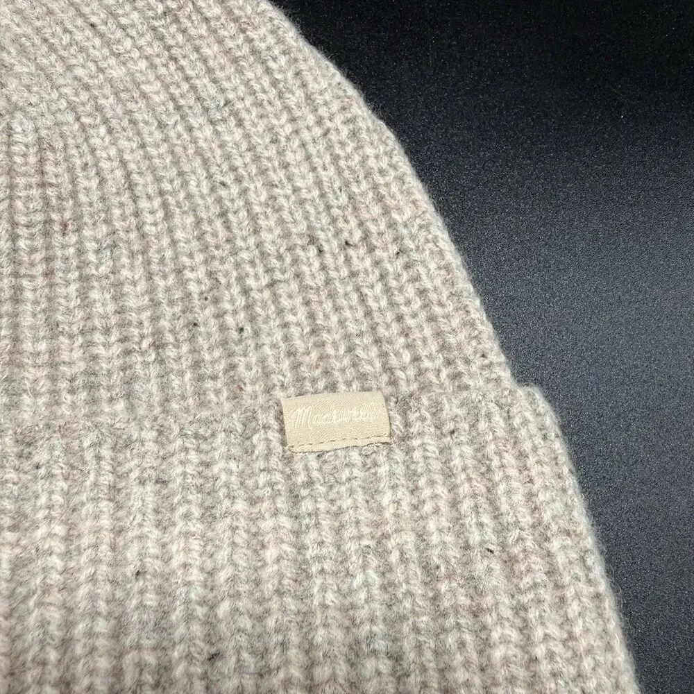 New Madewell Beanie Women's OS One Size 100% Merino Wool Knit Brown